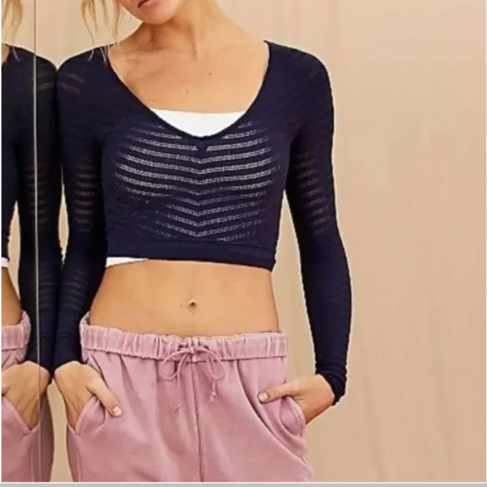 💥NWT FP Movement Gone Adrift Crop Top Blue Size XS / S